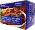KingSeal 500 Count 3.5 Inch Natural Birch Wood Steak Markers, Heat Stamped, Medium, Eco-Friendly, Bulk Pack - 500 Per Box
