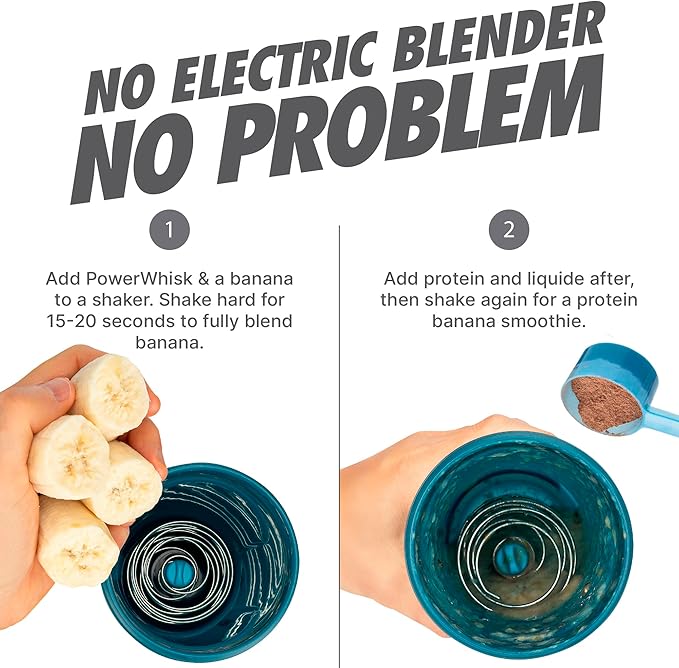 PowerWhisk [2 Pack] No Clumps Powerful Protein Shaker Balls | Double the weight of a Shaker Ball | Stainless Steel Wire Whisk Ball can Blend Bananas (Shaker Bottle Not Included)