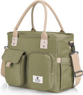 Hafmall Insulated Lunch Bag for Adults,Big lunch box for men, Wide Opening Insulated Bag with Shoulder Strap, Reusable Adult Lunch Bag For Work, Picnic(Deep Greene)