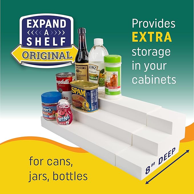 Dial Industries 3 Tier Adjustable Canned Goods Shelves for Kitchen Cabinet and Pantry Organization