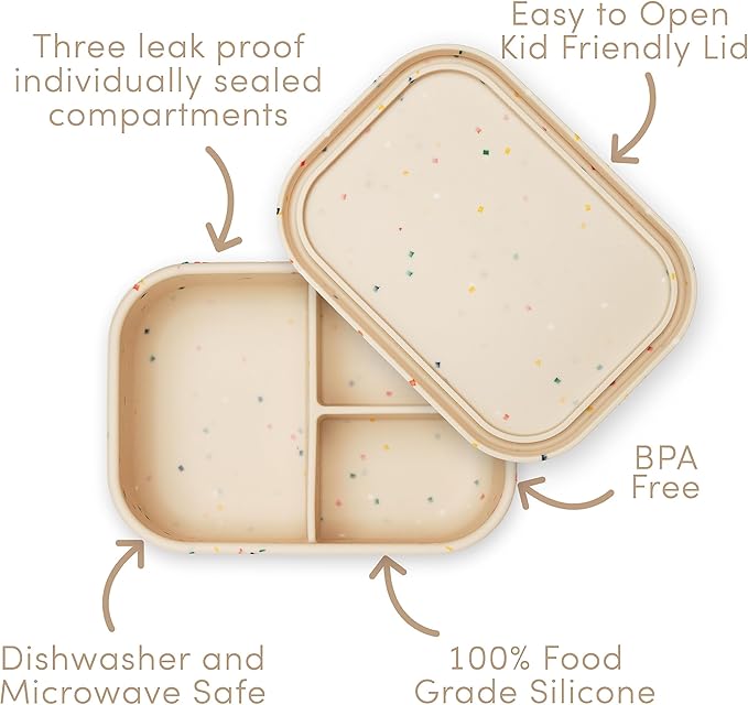 Ullabelle Leak Proof Bento Box Food-Grade Silicone Bento, BPA, Phthalate, Lead, & PVC Free - Bento Lunch Box for Daycare, Kids, & Adults - Leak Resistant Sets With Lids Snack Box Container (Green)