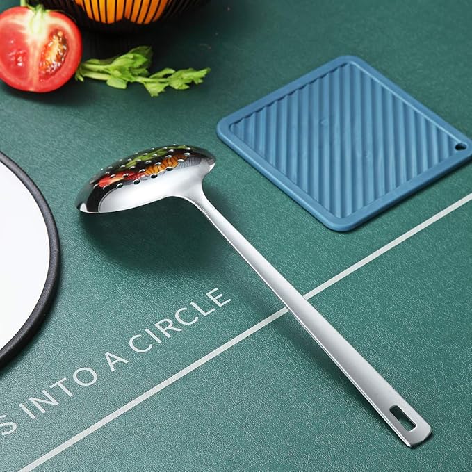 Stainless Steel Skimmer, Berglander Metal Strainer, Kitchen Cooking Skimmers For Non-Stick Cookware, Non-Stick And Heat Resistant, Dishwasher Safe, Easy to Clean