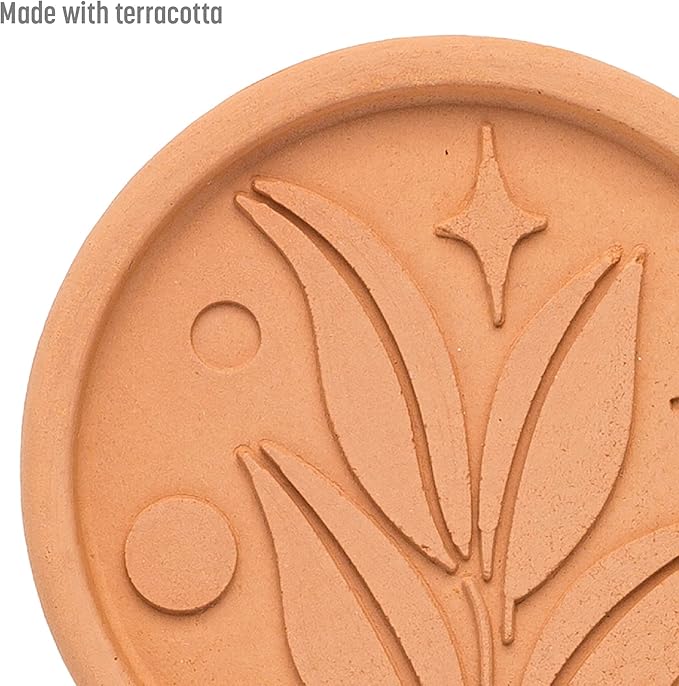 Goodful Brown Sugar Saver and Softener Disc with Elegant Leaf Design, Multiple Uses for Food Storage Containers, Reusable and Food Safe, Terracotta, 2 Pack