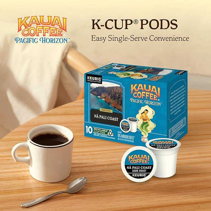 Kauai Coffee K-Cup Pods for Keurig Brewers – Arabica Coffee, 10% Hawaiian – Medium Roast, Rich, Smooth, No Bitterness – Three Flavors, 4 Packs of 10 Single Serve K-Cups