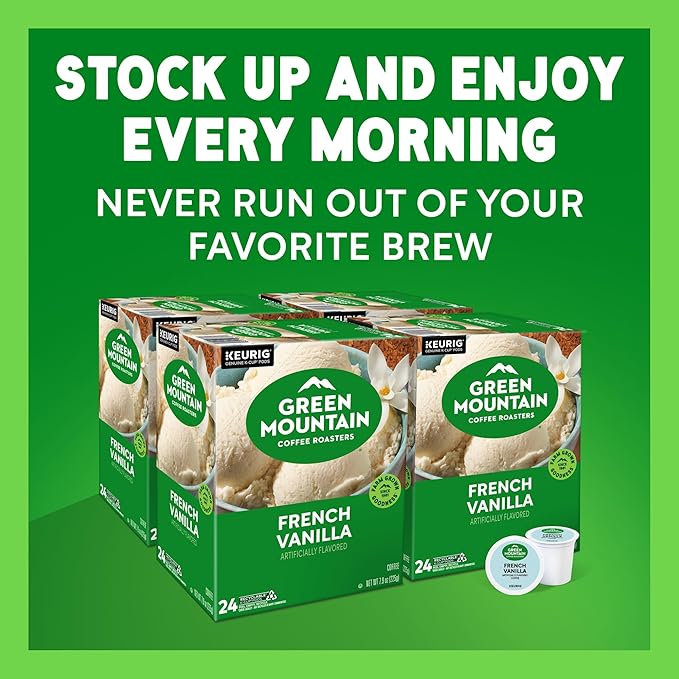 Green Mountain Coffee Roasters French Vanilla Coffee, Keurig Single-Serve K-Cup pods, Light Roast, 96 Count