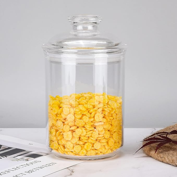 24oz Acrylic Storage Jar, Airtight Lid with Silicone Sealing Ring, Ideal Canister Container for Sugar, Tea, Spices, Herbs, Shells, Bath Salt, Christmas Decorative Apothecary Jars