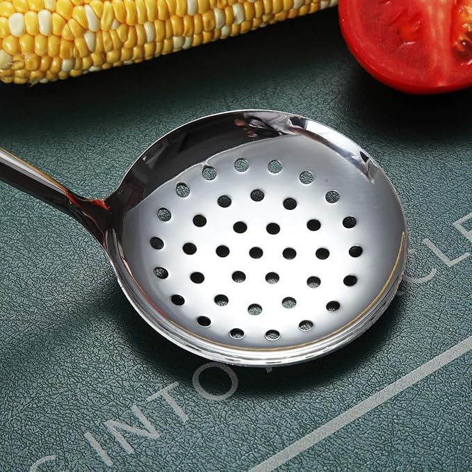 Stainless Steel Skimmer, Berglander Metal Strainer, Kitchen Cooking Skimmers For Non-Stick Cookware, Non-Stick And Heat Resistant, Dishwasher Safe, Easy to Clean