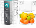 Sorbus Medium Clear Plastic Storage Bins for Shelves, Clothes, with Handle - Clear Storage Bins, Drawer, Shelf, Closet, Pantry, Fridge, Freezer Organizer Bins, Closet Organizers and Storage (4 pack)