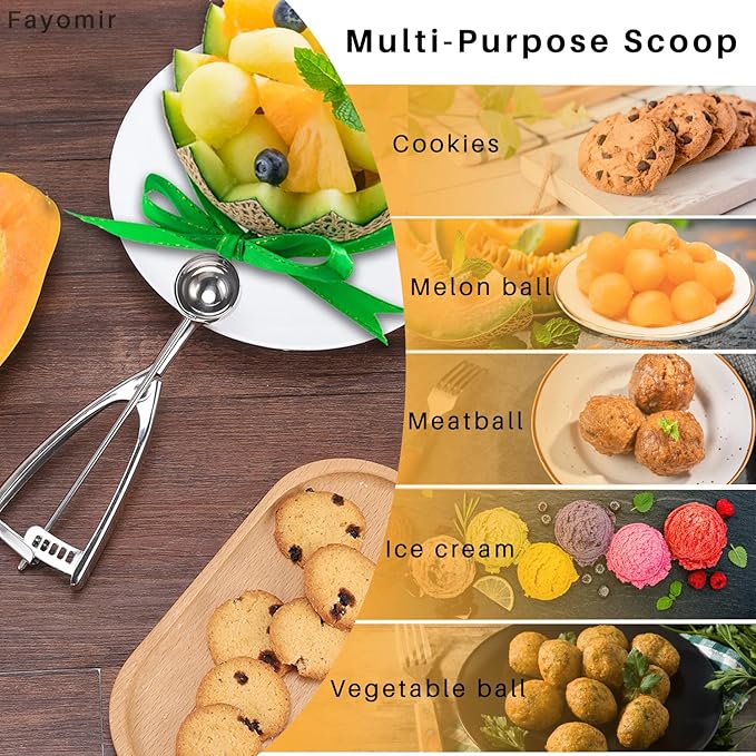 Cookie Scoop 3 Tbsp, Size #20, 3 Tablespoon Cookie Scoop for Baking, Ice Cream Scoop With Trigger, 18/8 Stainless Steel, For Cookies, Cupcake, Muffin, Ice Cream, Meatball