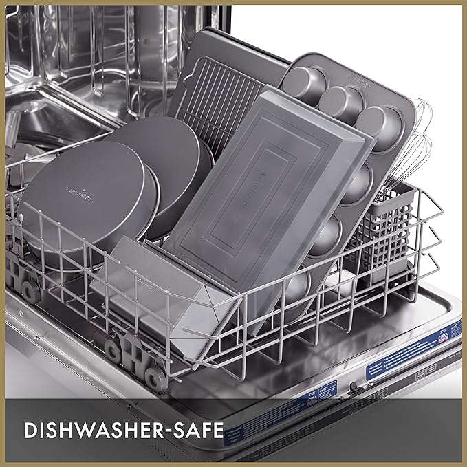 Calphalon 10-Piece Nonstick Bakeware Set Includes Baking Sheet Cookie Sheet Cake Pans Muffin Pan and More Dishwasher Safe Silver
