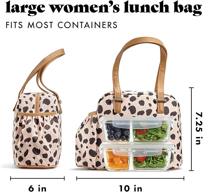 Fit & Fresh Laketown Soft Liner Insulated Lunch Bag, Cheetah Graphic