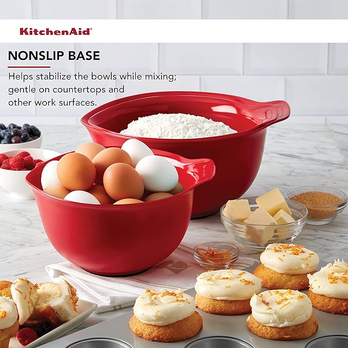 KitchenAid Universal Mixing Bowls, Set Of 3, Empire Red