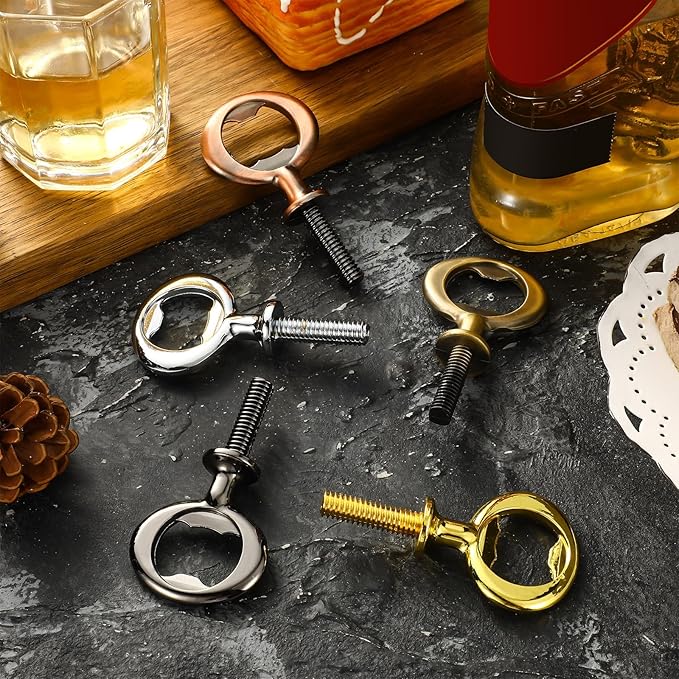 Patelai 20 Pieces Metal Bottle Opener Kit Blank Stainless Steel Bottle Opener Inserts Hardware for Wedding Wine Party DIY Project Craft Wood Turning