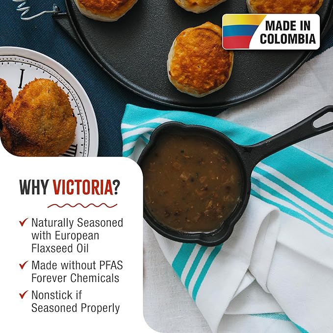 Victoria 0.5-Quart Cast Iron Saucepan, Small Cast Iron Melting Pot Seasoned with Flaxseed Oil, Made in Colombia, Black
