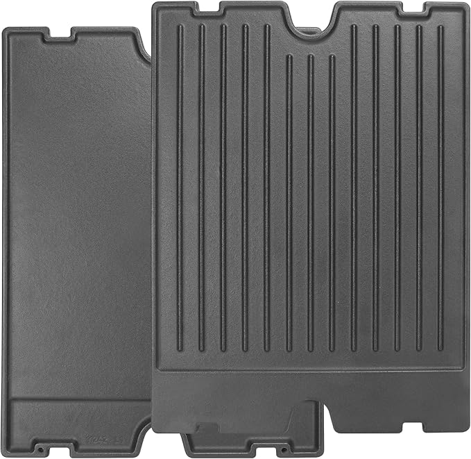 2-in-1 Reversible 17.48” x 12.48” Pre-Seasoned 11242 Cast Iron Griddle for Broil King Baron, Crown, Crown Pellet Series Grill, Flat Griddle Top Plate for Gas Stove/Charcoal/Electric/Propane/Gas Grill