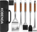 BBQ Grill Tools Set, Stainless Steel Grilling Set with Storage Bag, Spatula, Fork, Cleaning Brush Grill Set, Grill Accessories for Outdoor Cooking Camping, Grilling Gifts for Men