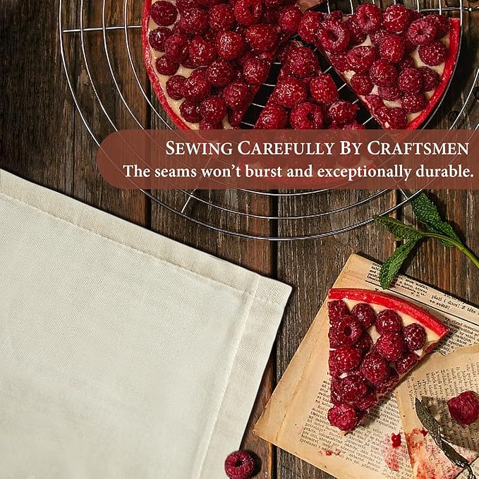 eFond Cheese Cloths, 8-Pack, 20x20Inch Squares with Hemmed Edges, Grade 100 Ultra Fine Reusable Cheesecloth for Straining, Unbleached Cotton Muslin Cloths for Cooking, Nut Milk, Butter & Baking