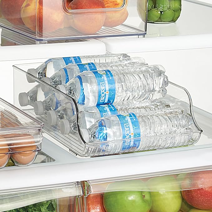 iDesign Water Bottle Organizer for Fridge or Pantry - Clear - Made in USA
