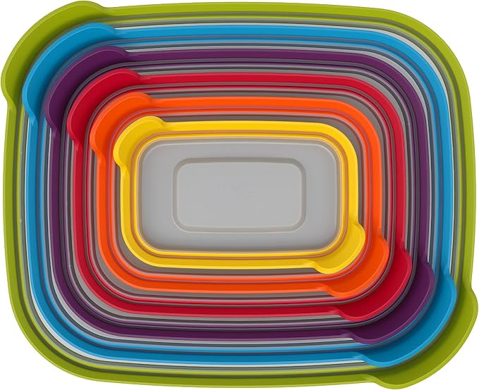 Joseph Joseph Nest Lock Plastic BPA Free Food Storage Container Set with Lockable Airtight Leakproof Lids, 12-Piece, Multi-Color