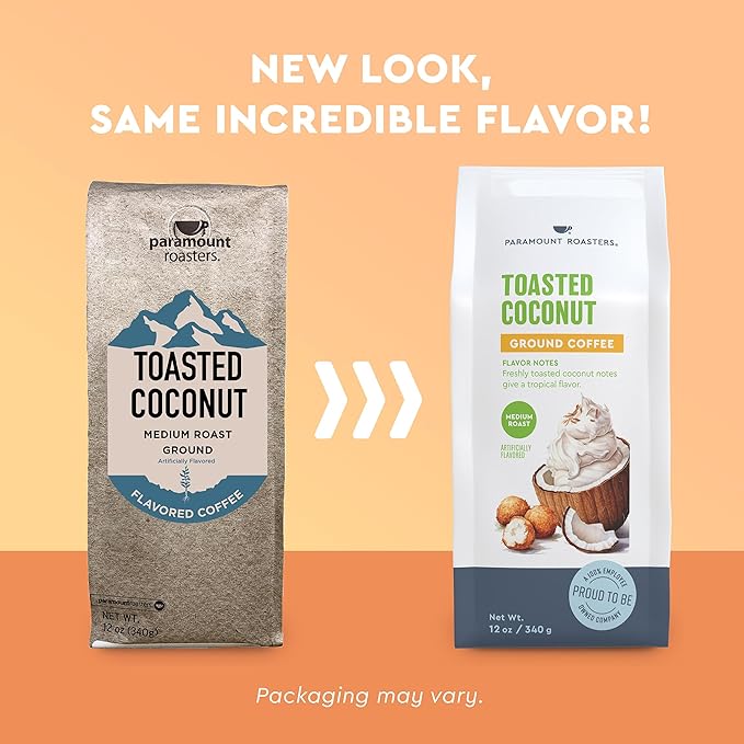 Paramount Roasters Toasted Coconut Ground Coffee, 1-12 ounce package medium roast from Paramount Coffee Company