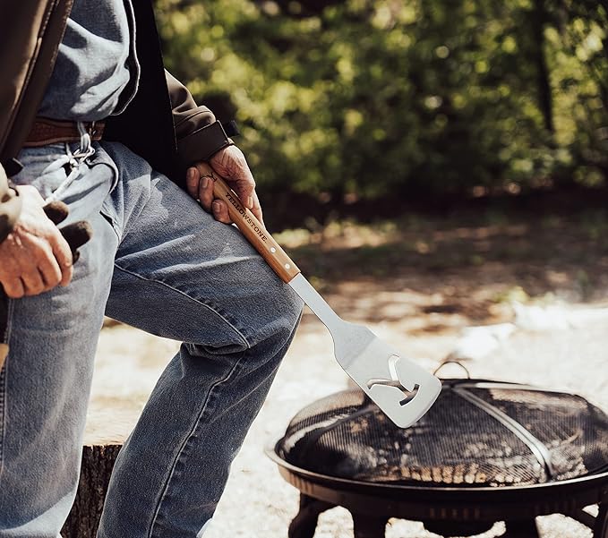 Y Yellowstone BBQ Tool Set - 2 pc Grill Set Includes Spatula and Tongs | Ideal BBQ Grill Accessories Utensils Set | Authentic Yellowstone Merchandise