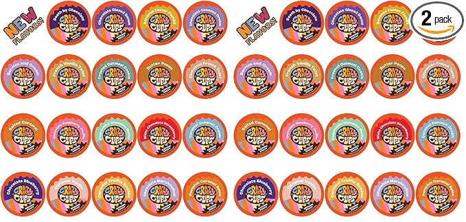 Crazy Cups Flavored Coffee in Single Serve Coffee Pods - Flavor Coffee Variety Pack for Keurig K Cups Machine, 20 Count (Pack of 2)
