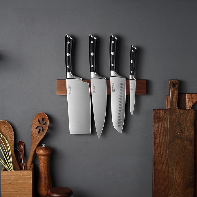 PAUDIN Kitchen Knives Set, Switzer 3-Piece Chefs Knife Set High Carbon Stainless Steel with Ultra Sharp Blade & Plastic Handle Professional Chef Knives