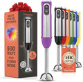 Powerful Immersion Blender, Electric Hand Blender 500 Watt with Turbo Mode, Detachable Base. Handheld Kitchen Gadget Blender Stick for Soup, Smoothie, Puree, Baby Food, 304 Stainless Steel Blades