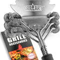 GRILLART Grill Brush and Scraper Bristle Free – Safe BBQ Brush for Grill – 18'' Stainless Grill Grate Cleaner - Safe Grill Accessories for Porcelain/Weber Gas/Charcoal Grill – Gifts for Grill Wizard