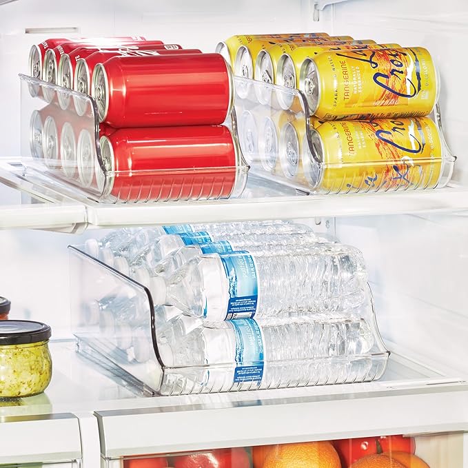 iDesign Water Bottle Organizer for Fridge or Pantry - Clear - Made in USA