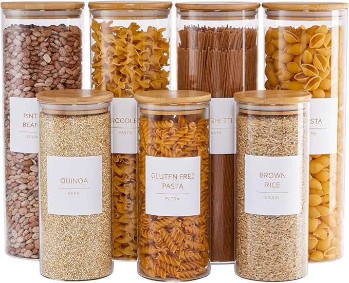 Talented Kitchen Labels for Storage Bins - Water-Resistant Food Container Stickers - Vinyl Jar Labels with Gold Text - Preprinted Pantry Container Stickers - 2.5 x 2.5 in, Pack of 144