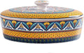Bico Havana Ceramic Tortilla Warmer, 8.9 Inch Tortilla Holder with Lid for Taco Bread Pancake for Mexican Night and Party, Microwave and Dishwasher Safe