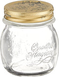 Bormioli Rocco Quattro Stagioni Clear Airtight Mason Jar, 8.5 Oz. Made from Food Safe Durable Glass, Made in Italy.
