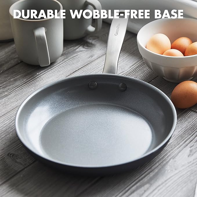 GreenPan Chatham Hard Anodized Healthy Ceramic Nonstick, 12" Frying Pan Skillet, PFAS-Free, Dishwasher Safe, Oven Safe, Gray