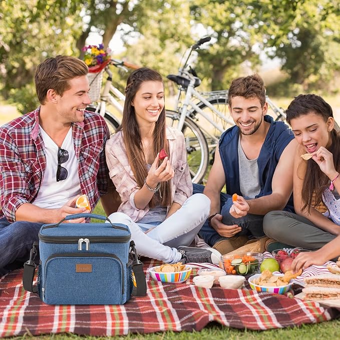 Lifewit Reusable Insulated Lunch Bag for Men, Lunch Box Women, Portable Cooler Freezable Soft Lunchbox Leakproof with Adjustable Shoulder Strap for Adult for Work Picnic or Travel, Blue 15L, 24-Can