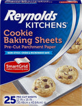 Reynolds Kitchens Cookie Baking Sheets, Pre-Cut Parchment Paper,25 Count (Pack of 4), 100 Total Sheets