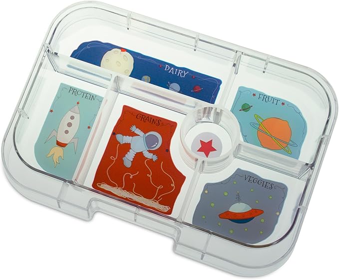 Yumbox Original Leakproof Kids Bento Box – 6-Compartment Tray – BPA-Free, Easy-Clean, Compact Lunchbox for Toddlers to Age 8 – Ideal for School (Surf Blue Rocket)