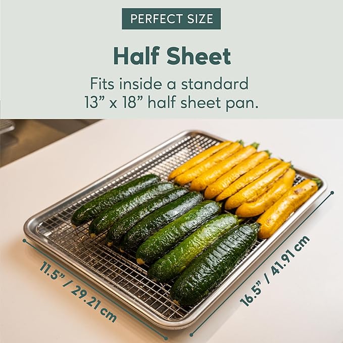 Ultra Cuisine Heavy Duty Cooling Rack for Cooking and Baking - Professional Grade Premium100% Stainless Steel Baking Rack & Wire Cooling Mesh for Roasting & Grilling - Dishwasher Safe - 11.5" x 16.5"