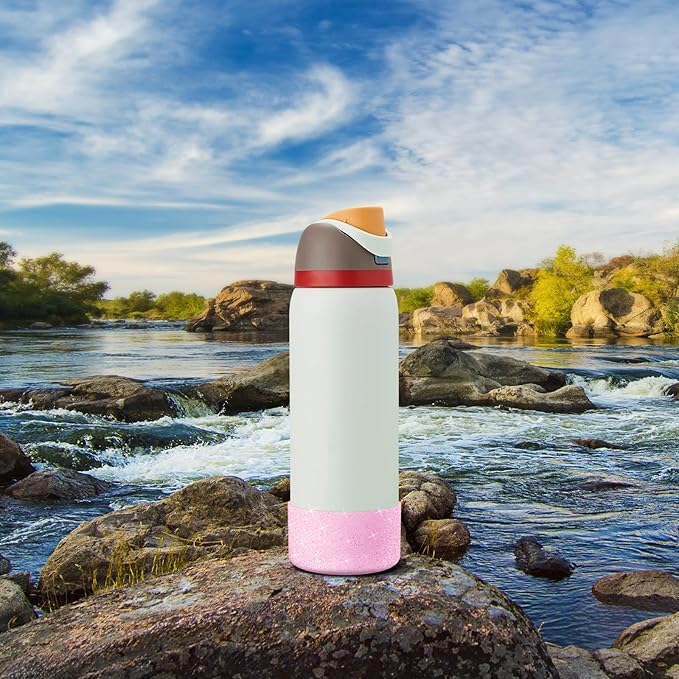 2 PCS Glitter Silicone Boot for Owala Water Bottle, Anti-Slip Protective Sleeve for FreeSip/Twist/Flip Stainless Steel Water Bottles Accessories