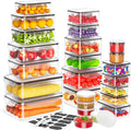 50 PCS Food Storage Containers with Lids Airtight (25 Lids & 25 Containers)- Reusable Plastic Leakproof Meal-Prep Container for Kitchen Storage Organization Microwave/Dishwasher Safe with Labels & Pen