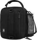 MIER Expandable Lunch Bag Insulated Lunch Box for Men to Work Travel Portable Lunchbox Bags with Shoulder Strap and Water Bottle Holder, Black