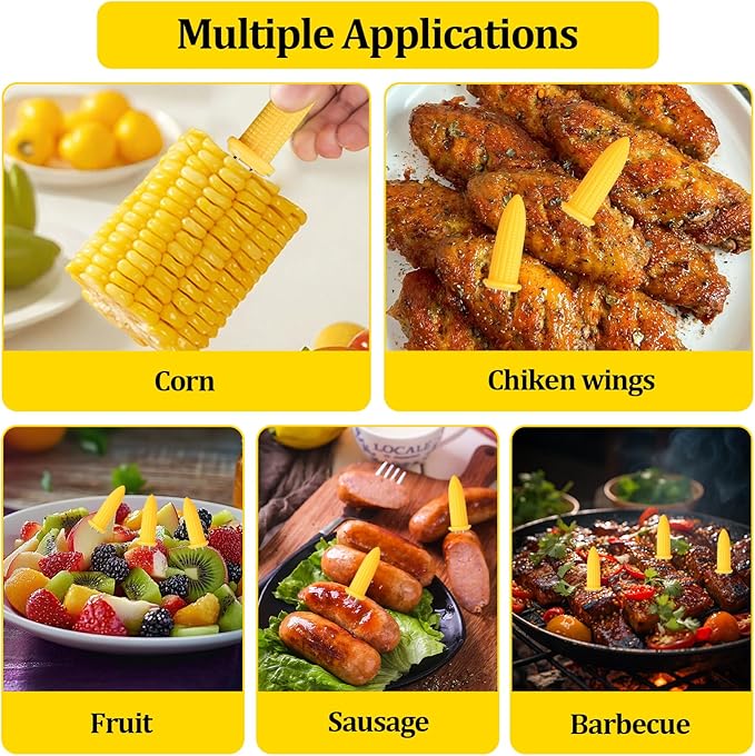 24 PCS Corn Cob Holders - Corn on the Cob Skewers,Corn on the Grill & Cob Skewers for Home & BBQ Cooking