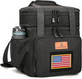 HSHRISH Expandable Lunch Box, Double Deck Large Insulated Lunch Bag for Men, Durable Leakproof Cooler Bag for Men Work Shift Outdoor Trips, 20 Can/15 L, Black