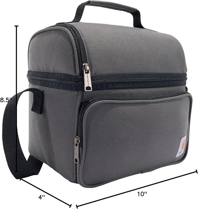 Carhartt Camping Cooler, Worksite Lunchbox, Soft Shell Lunch Bag for Construction Sites, Work and Everyday Use, Gray