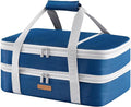 LUNCIA Double Decker Insulated Casserole Carrier for Hot or Cold Food, Lasagna Lugger Tote for Potluck Parties/Picnic/Cookouts, Fits 9"×13" Baking Dish, Pure Blue