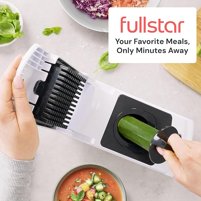 Fullstar The Original Pro Chopper - Vegetable Chopper and Spiralizer, Food Chopper with Container, Fruit Slicer, Kitchen Gadgets & Gifts, Home Essentials (4 in 1, Gray/Green)