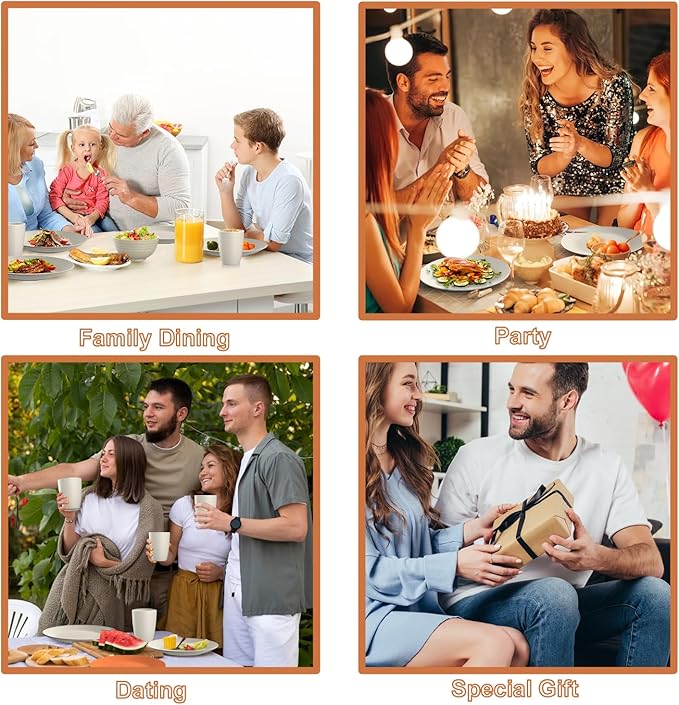 Dinnerware Sets 40 PCS Wheat Straw Plates and Bowls Sets With Cups Service for 8 Microwave Safe Dishes for Kitchen Lightweight Dish Set for RV Outdoor Activities Travel - Beige Colors