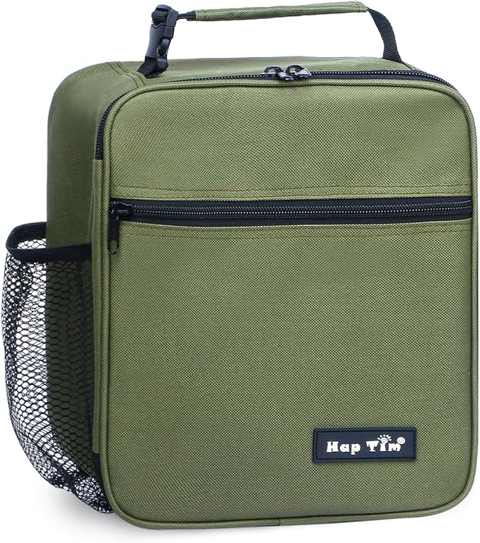 Hap Tim Insulated Lunch Bag Women, Reusable Lunch Box for Women & Men, Adluts Lunchbox for Work, Portable Lunchbag, Army Green（18654-AY）