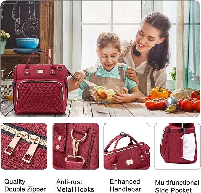 Weitars Women's Lunch Bag & Cooler Purse with Adjustable Strap & Pockets, Leakproof Lunch Box for Work, Picnic, Hiking, Beach
