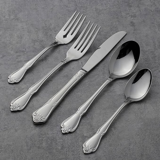 Oneida B552004E True Rose Everyday Flatware Teaspoons, Set Of 4, 5.97" L x 1.26" W